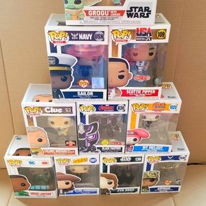 Lot of 10 Brand New Funko Pop Star Wars, Sports, Super Heroes
